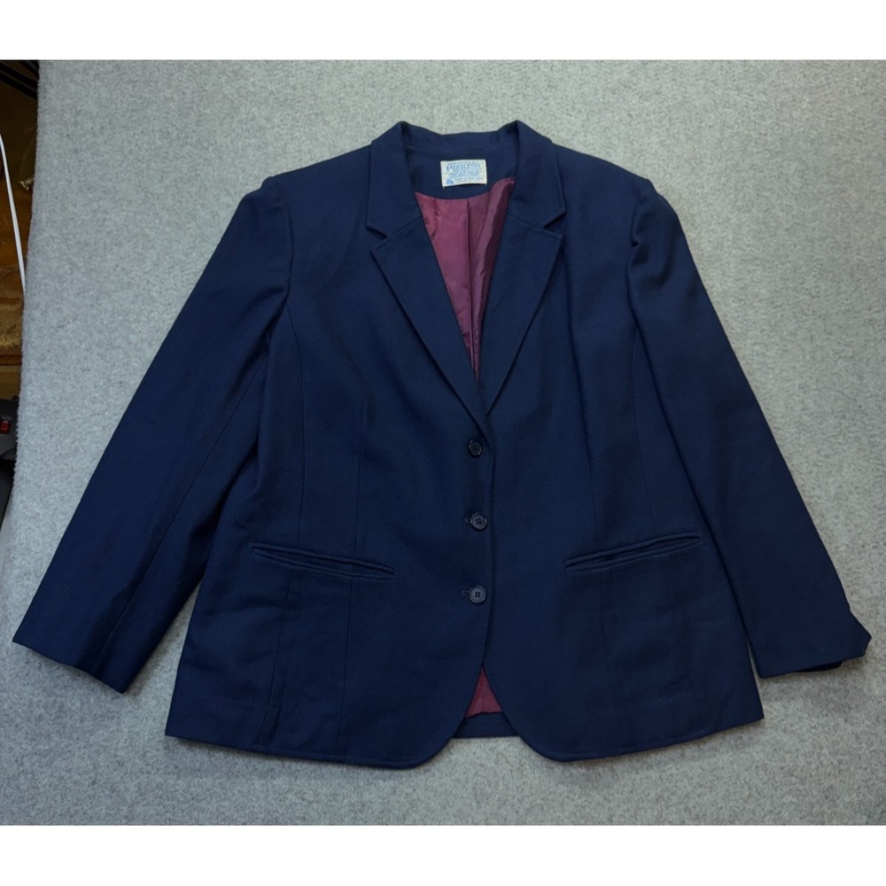 Pendleton Womens Vintage Blazer Tailored‎ Navy Virgin Wool 42 Chest Lined USA XL